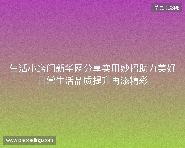 生活小窍门新华网分享实用妙招助力美好日常生活品质提升再添精彩